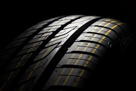 A new car the pattern of rubber, close, detail Stock Photos