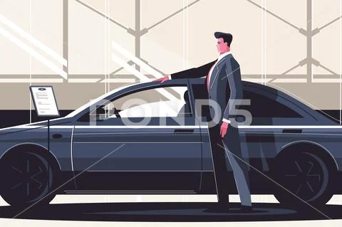 New car sale center Stock Illustration