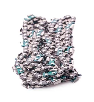 New Chainsaw Chain isolated in studio - High Res Foto stock