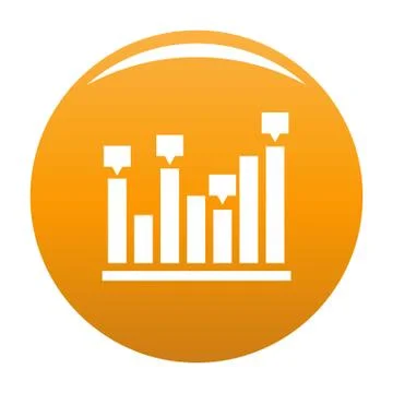 New chart icon vector orange Stock Illustration