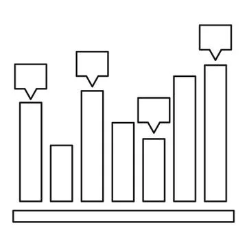 New chart icon vector thin line Stock Illustration
