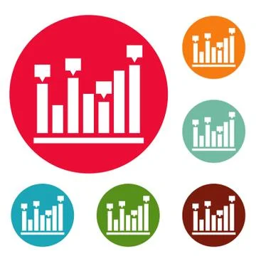New chart icons circle set vector Stock Illustration