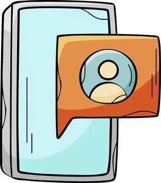 New Chat Message Notification on Smartphone Illustration Stockillustratie