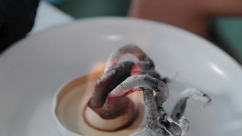 New chemistry experiment with fire. Stock Footage 138992017