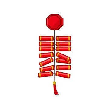 New chinese firecracker cartoon vector illustration Stock Illustration