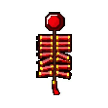 New chinese firecracker pixel art vector illustration Stock Illustration