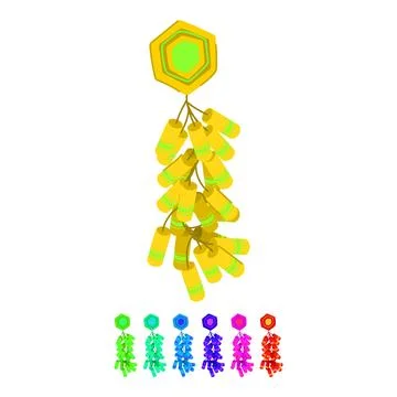 New chinese firecracker vector cartoon graphic Stock Illustration
