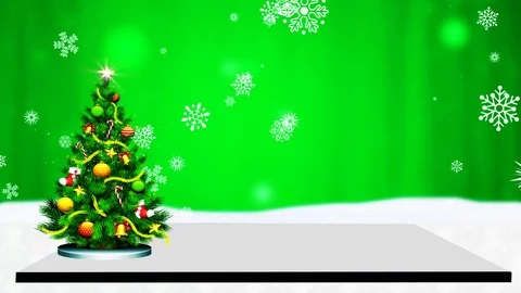 New Christmas Virtual Studio Set 4K Motion Background Green 스톡 동영상 100141475