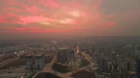 The New City Sunset Stock Footage 174334212