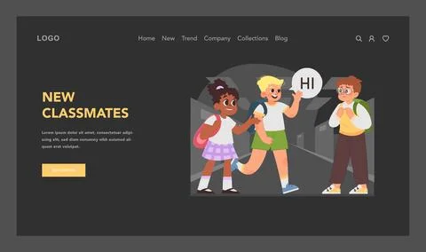 New classmates concept. Flat vector illustration 스톡 일러스트