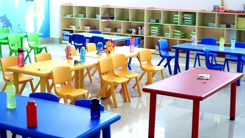 New classrom of playgroup Stock Footage 93680059