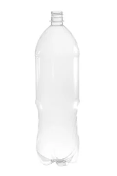 New, clean, empty plastic bottle on white background Fotos de archivo