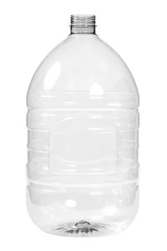 New, clean, empty plastic bottle on white background 스톡 사진