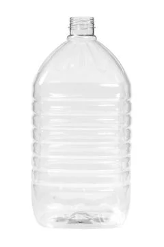 New, clean, empty plastic bottle on white background Stock-Fotos
