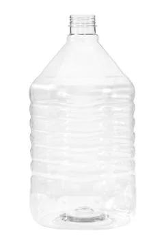 New, clean, empty plastic bottle on white background Stock Photos