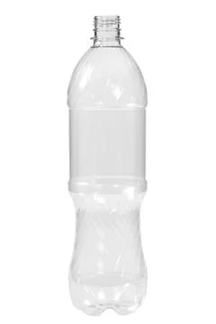 New, clean, empty plastic bottle on white background 写真素材