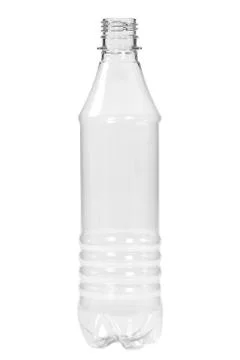 New, clean, empty plastic bottle on white background 스톡 사진