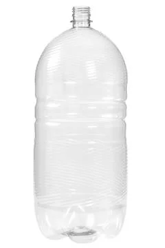 New, clean, empty plastic bottle on white background Foto stock