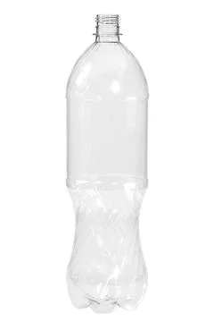 New, clean, empty plastic bottle on white background Stock Photos