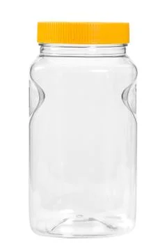 New, clean, empty plastic bottle on white background 写真素材