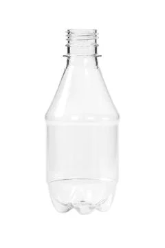 New, clean, empty plastic bottle on white background 写真素材