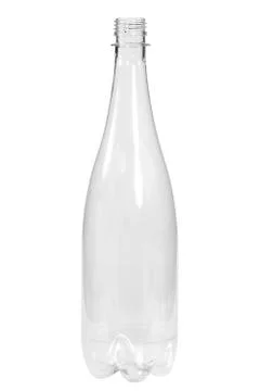 New, clean, empty plastic bottle on white background Stock Photos