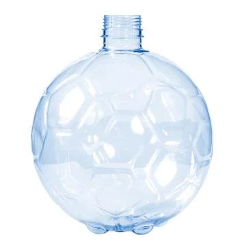 New, clean, empty plastic bottle blue color on white background Fotos de archivo