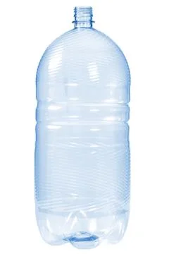New, clean, empty plastic bottle blue color on white background 写真素材