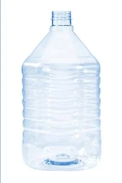 New, clean, empty plastic bottle blue color on white background 스톡 사진