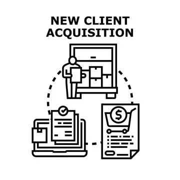 New client acquisition business development process concept Stock-Illustration