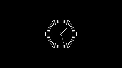 New Clock icon ,arrow rotted fast spanning 12 hours in the circle .on the b.. 스톡 동영상 332959859