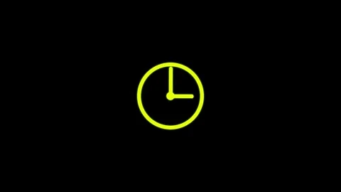 New Clock icon ,arrow rotted fast spanning 12 hours in the circle .on the b.. Stock Footage 332959871