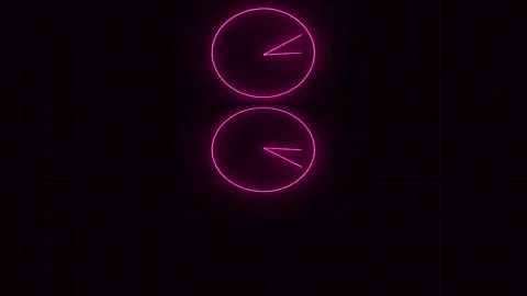 New Clock icon ,arrow rotted fast spanning 12 hours in the circle .on the b.. Stock Footage 332959895