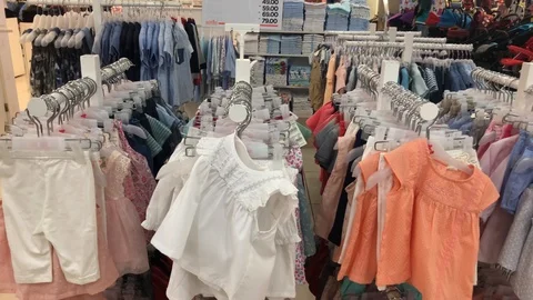 New clothes or "Baju Raya" for eid fitri at the store or supermarket 스톡 동영상 107889968