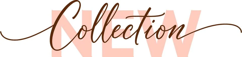 New Collection Script Text, Elegant Font, Announcement, Marketing, Fashion Stock Illustration