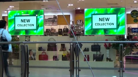 New collection of shoes in the store Stock Footage 54833797