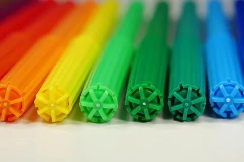 New colored plastic felt-tip pens Foto stock