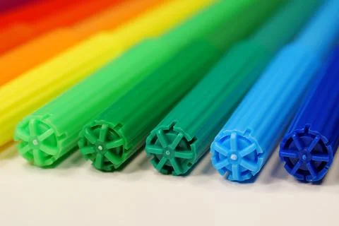 New colored plastic felt-tip pens Stock Photos