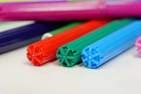 New colored plastic felt-tip pens Foto stock