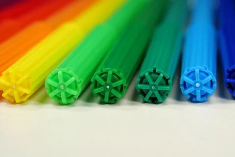 New colored plastic felt-tip pens Foto stock