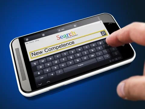 New Competence - Search String on Smartphone. Stock Illustration