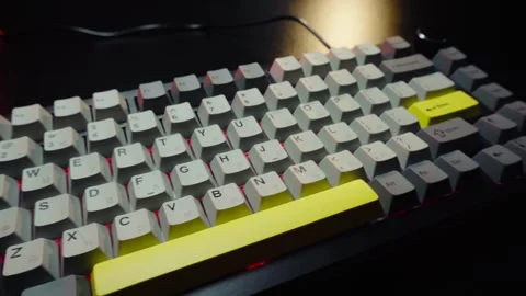 New computer keyboard with button Vídeo Stock 330339213