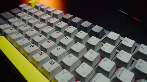 New computer keyboard with button 스톡 동영상 330339230