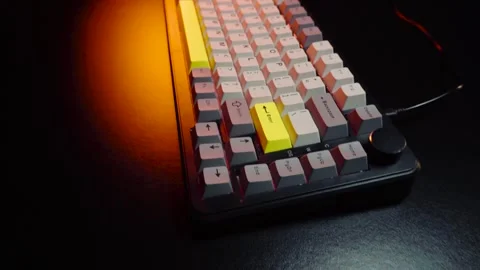 New computer keyboard with button Stock Footage 330339245
