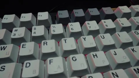 New computer keyboard with button Stock Footage 330339253