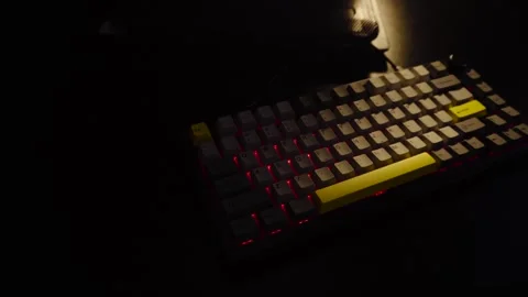 New computer keyboard with button Stock Footage 330339305