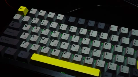 New computer keyboard with button Stock Footage 330339306
