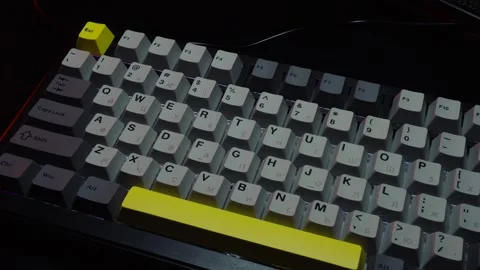 New computer keyboard with button Stock Footage 330339365