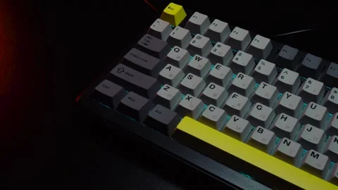 New computer keyboard with button Stock Footage 330339374