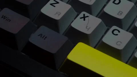 New computer keyboard with button Video stock 330339444